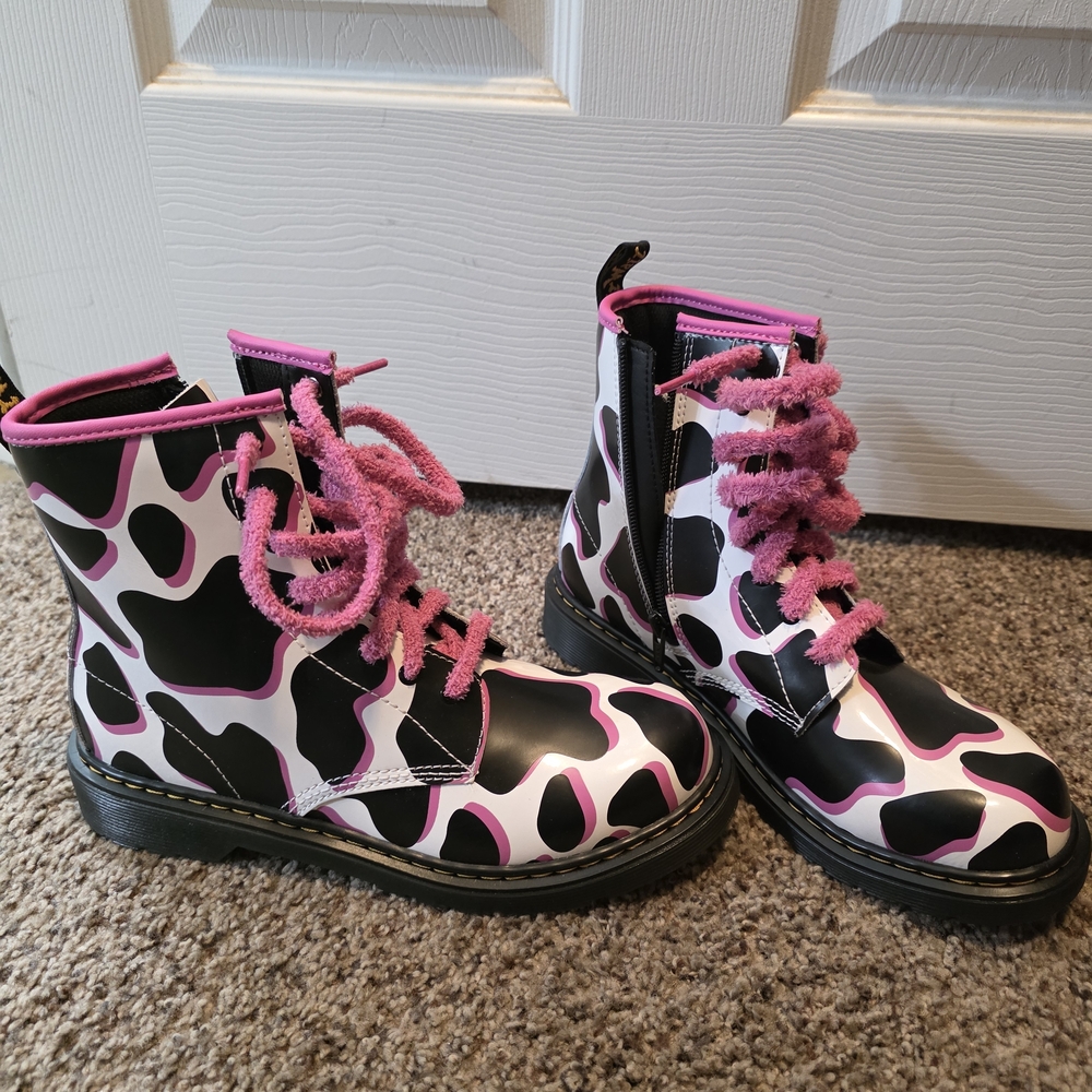 Dr. Martens Kids Boots with Pink and Black Design